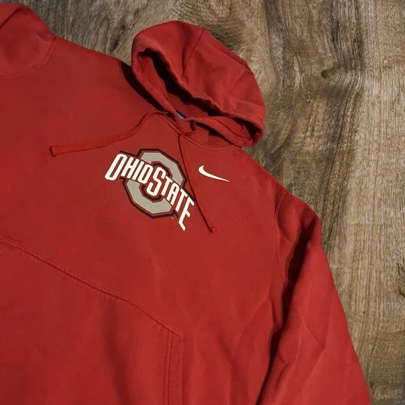 Nike Ohio State Buckeyes Hoodie Red Swoosh NCAA Hoodie Men's XL - Picture 2 of 4